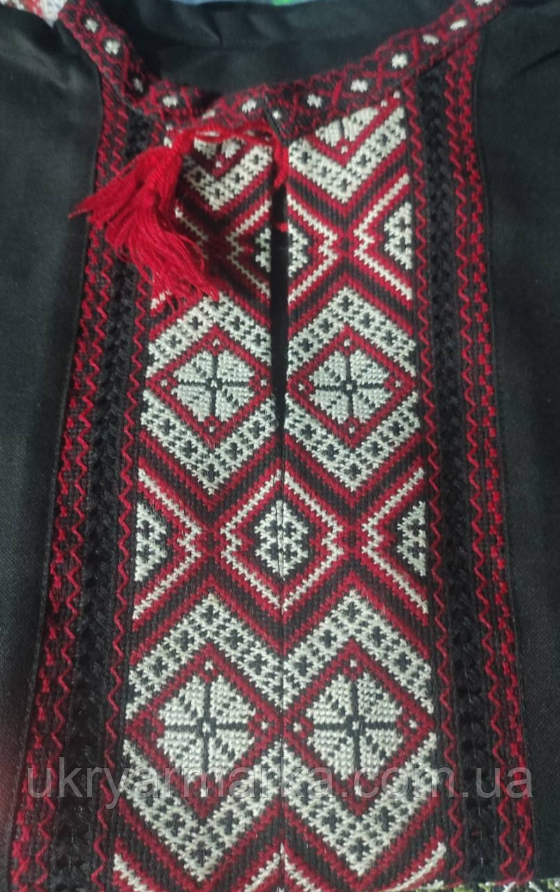 Чорна  вишиванка  для чоловіка "Сіль землі" ручна вишивка