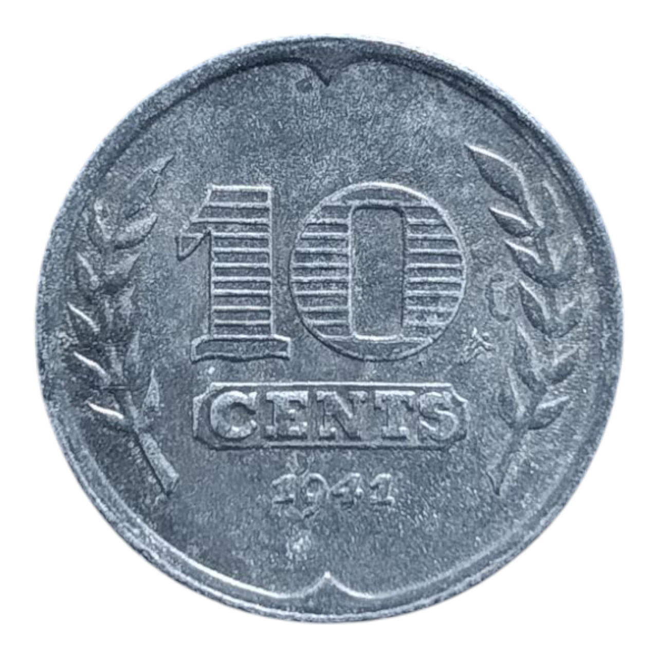 Нідерланди 10 центів, 1941 Три тюльпани (цинк), фото 1