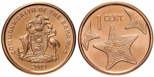Bahamas Багами Балгамі Острови 10 монет 1 Cent 2009-2015 UNC