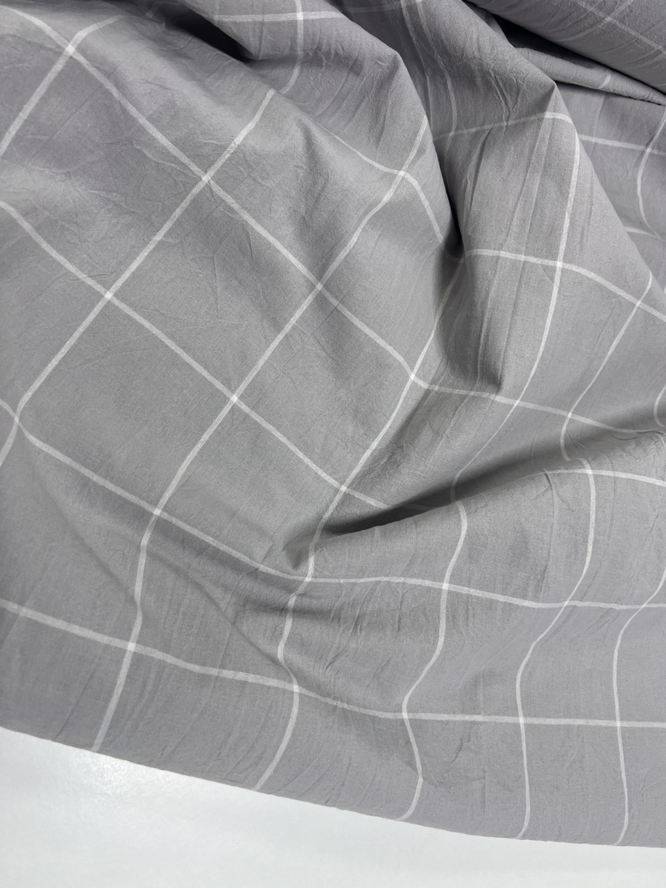 Gray plaid, Washed Cotton (Полуторний)