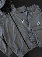 Чоловічий спортивний костюм плащівка nike графіт базовий однотонний, брендові спортивні костюми