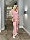 Костюм жіночий ЛІТНІЙ ЖАТКА 2-ка СОРОЧКА+ШТАНИ БАТАЛ р.48-58 ПУДРА 032, фото 2