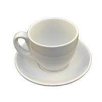 Чашка чайная с блюдцем белого цвета 200 мл
