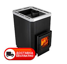 Піч для лазні Класик ПКС-01,02,04 (12,18,26 м³) без виносної топки зі склом 200х200 мм