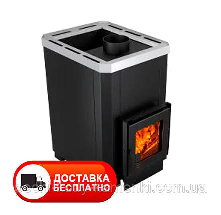 Піч для лазні Класик ПКС-01,02,04 (12,18,26 м³) без виносної топки зі склом 200х200 мм, фото 1