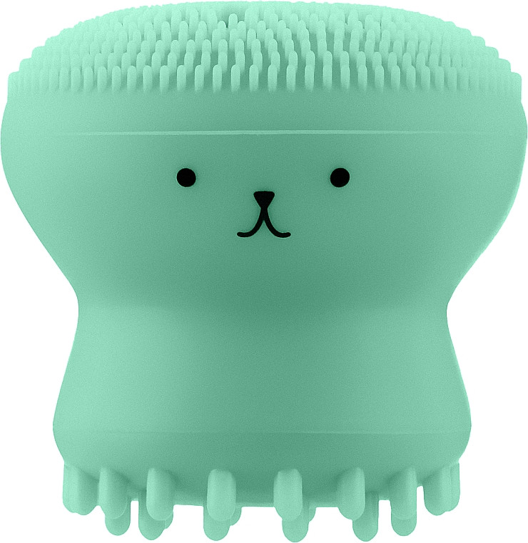 Силіконова щіточка для вмивання обличчя Jellyfish Green