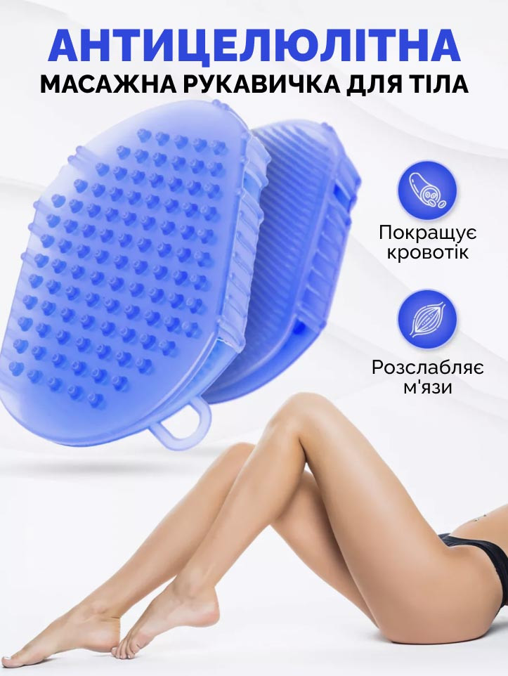 Рукавичка для антицелюлітного масажу Reclaire синя