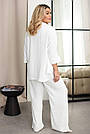Костюм жіночий ЛІТНІЙ ЖАТКА 2-ка СОРОЧКА+ШТАНИ БАТАЛ р.48-58 МОЛОЧНИЙ 032, фото 7