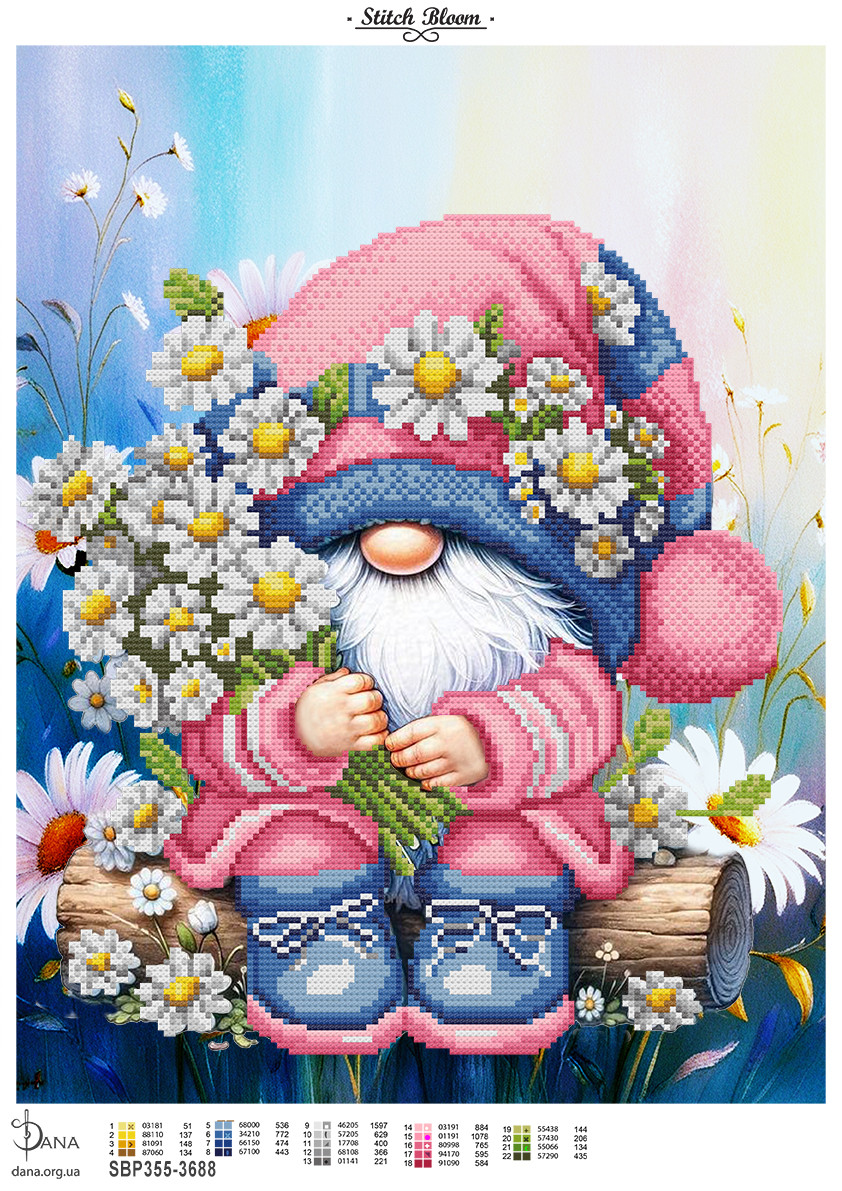 Гномик з ромашками