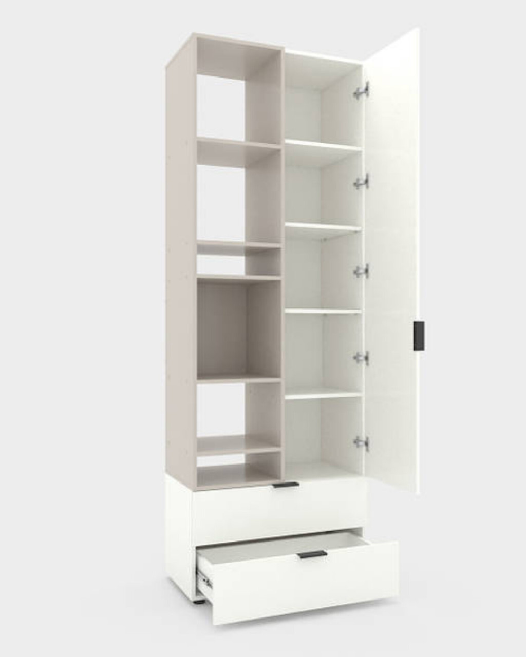 Шафа Home A001L 800х420х2300 ЛДСП Білий Сніг - Кашемір