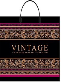 Пакет з пластиковою ручкою 38х40/90мкм. "Вінтаж" 25 шт/упаковці