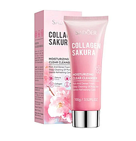 Пінка для обличчя Sadoer Collagen Sakura Moisturizing Clear Cleanser з екстрактом сакури, 100 г