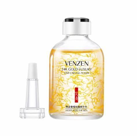 Сироватка живильна для обличчя c Нано Золотом Venzen 24K Gold Luxury Line Carving 50 мл.