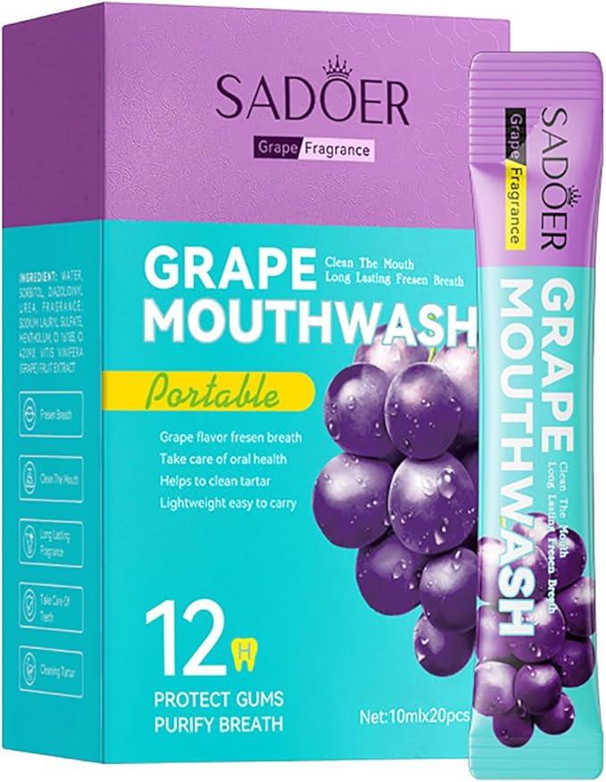 Ополіскувач для порожнини рота зі смаком винограду Sadoer Grape Mouthwash (20*10ml)