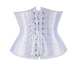 Корсет підгрудний атласний на шнурівці S білий (PDG-whS), фото 2