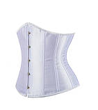 Корсет підгрудний атласний на шнурівці S білий (PDG-whS), фото 3