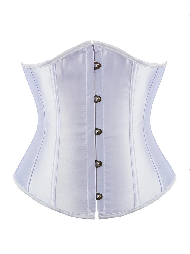Корсет підгрудний атласний на шнурівці S білий (PDG-whS), фото 1
