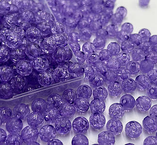 Акрилові намистини "Бите скло" / Ø-8 мм / Упаковка 20 грам ≈ 68 шт / Бузковий №73