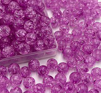 Акрилові намистини "Бите скло" / Ø-8 мм / Упаковка 20 грам ≈ 68 шт / Фіалковий №74