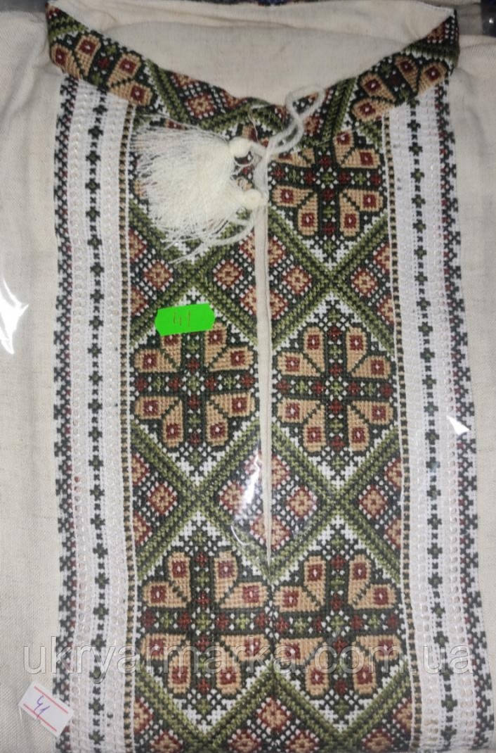 Сорочка із старовинним узором для чоловіка "Базилік" ручна вишивка