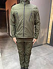Тактичний костюм Soft Shell на флісі в оливі (весна/осінь)