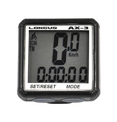 Велокомп`ютер Longus АХ-3, 13 ф-цій, чорний Special Edition