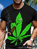 Футболка чоловіча з принтом мультяшного листа та сигарети, фото 3