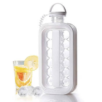 Силіконова форма для льоду з кришкою (17 кульок) ICE CUBE TRAY / Формочки для льоду / Пляшка для льоду