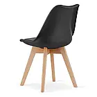 Стілець для кухні з комфортною спинкою MILEO, з подушкою з екошкіри, на 4 ніжках з бука, колір білий, фото 7