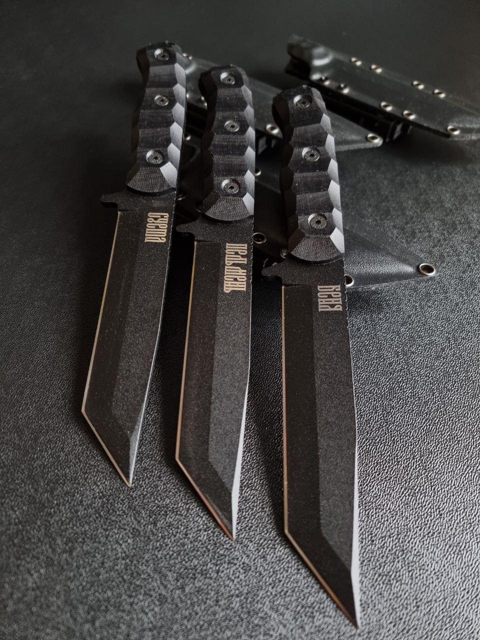 Ніж ручної роботи воїн з гравіюванням, фото 1