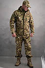 Утеплений чоловічий Костюм SoftShell на флісі / Комплект Куртка з капюшоном + Штани мультикам