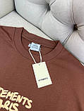 Футболка Vetements Paris Brown чоловіча коричнева бавовна оверсайз, фото 4