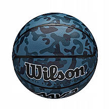 М'яч баскетбольний спортивний ігровий м'яч для баскетболу Wilson MVP Camo Blue синій розмір №7, фото 6