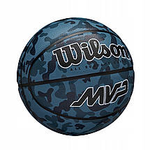 М'яч баскетбольний спортивний ігровий м'яч для баскетболу Wilson MVP Camo Blue синій розмір №7, фото 5