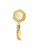 Декоративна брошка на сумку на вусиках золотого кольору 111*46 мм