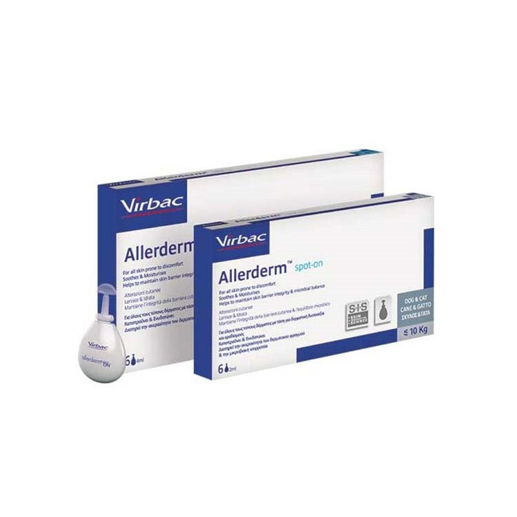 Virbac Allerderm Spot-on краплі Вірбак Аллердерм для лікування дерматозів собак і котів до 10 кг №6 піпеток по 2 мл