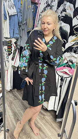 Сукня вишиванка чорного кольору з оригінальною вишивкою розміри S, M, L, фото 1