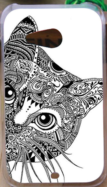 Силіконовий чохол для HTC Desire 200 з малюнком кіт абстракція