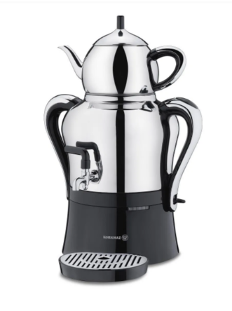 Електричний самовар Korkmaz Hanedan Azura Inox/Chrome (A842) 2000 Вт, Турецький чайник чайданлик, фото 1