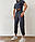 Спортивний костюм жіночий зручний на кожен день топ і штани джогери з двонитки весна-літоміря 42-46, фото 2