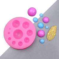 Молд силіконовий напівсфери діаметр 68 мм рожевий