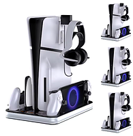 Багатофункціональна док станція Arikrai Cooling Stand для PS5 та PS5 Slim з RGB підсвічуванням та зарядкою контролерів