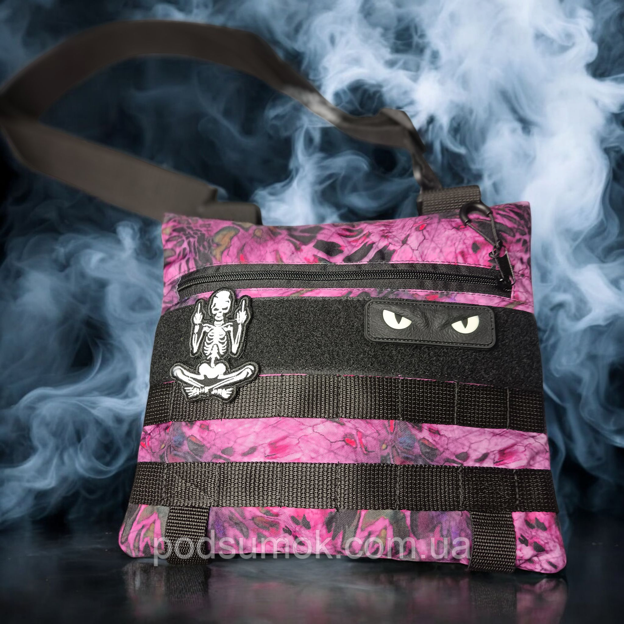 Тактична сумка MilStyle Maxi EDC-сумка з велкро, рожевий камуфляж, 26×23×6 см, фото 1