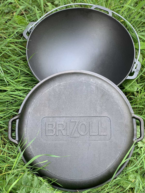 Казан азiатський чавунний з чавунною кришкою - сковородою ТМ "BRIZOLL" 10 л "Азiя" (10-2-КА), фото 1
