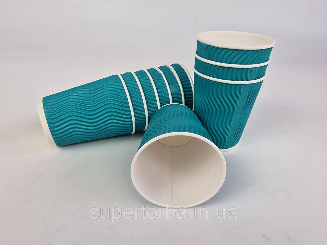 Стакан паперовий для кави та чаю 250 мл "БІрюЗА" (20 шт.), фото 1