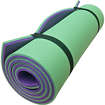 Каримат для йоги 1800×600×12 мм, "Карпати" двошаровий, зелений/фіолетовий, фото 4