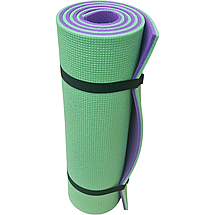Каримат для йоги 1800×600×12 мм, "Карпати" двошаровий, зелений/фіолетовий, фото 5