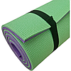 Килимок туристичний 12 мм двошаровий універсальний для походу і туризму 1800х600 мм, Green/Purple, фото 7