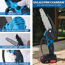 Акумуляторна міні - пила ланцюгова Yanmay 1338 для гілок і дерев 6 дюймів, фото 2