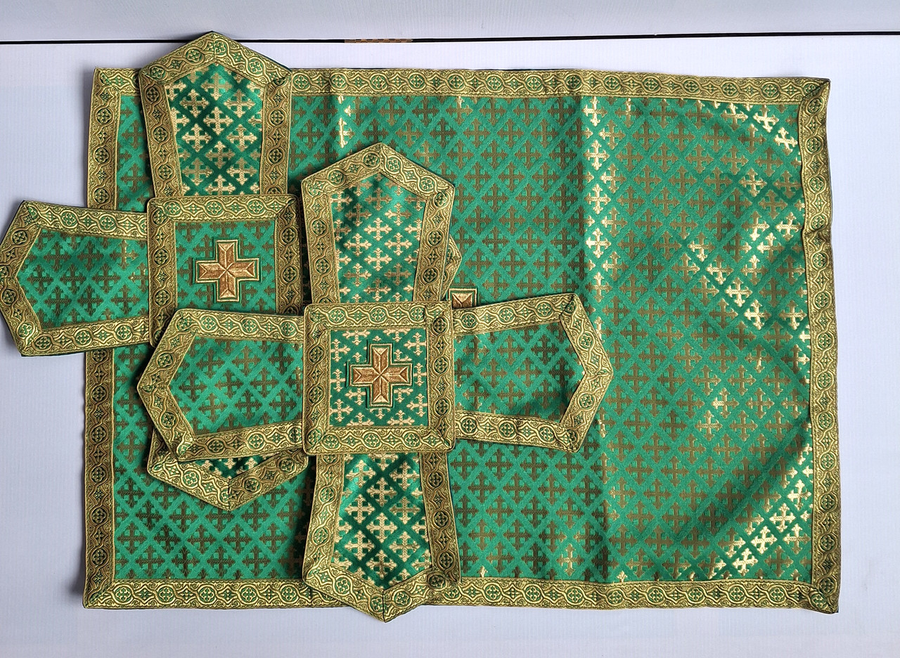 Покрівці з повітрям комплект (зелений, парча), фото 1